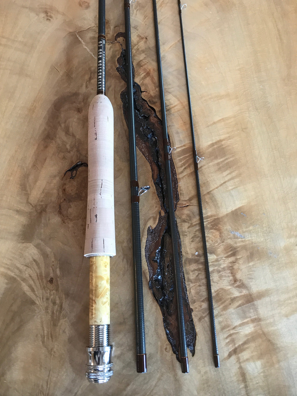 YS Dry Fly graphite fly rod sections and reel seat - handcrafted Livingston Rod Company